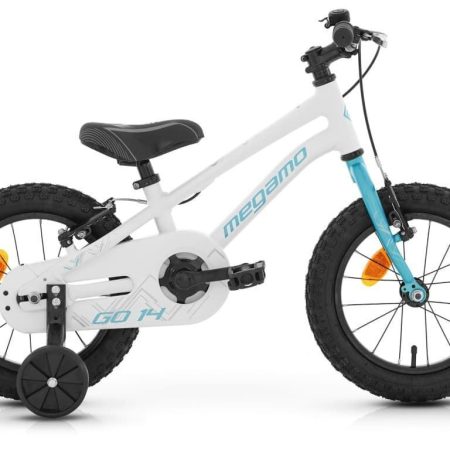 Bicicleta Infantil MEGAMO 14" GO. Blanco/Azul claro"