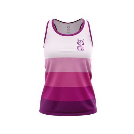 Camiseta Running OTSO Sin Mangas Mujer Rayas Rosa. ÚLTIMA UNIDAD!! TALLA S