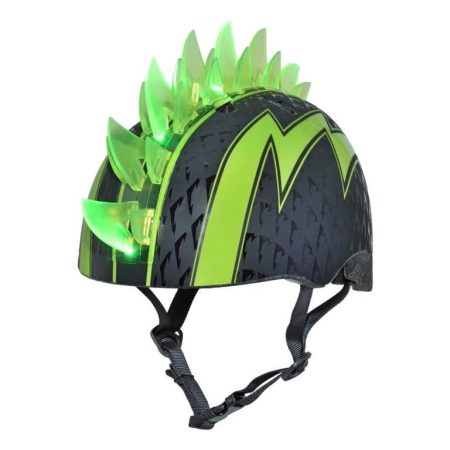 Casco Infantil RASKULLZ Cresta Verde con luz