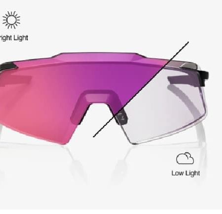 GAFAS 100% AEROCRAFT Gloss Black|Purple Mirror Photochromic Lens