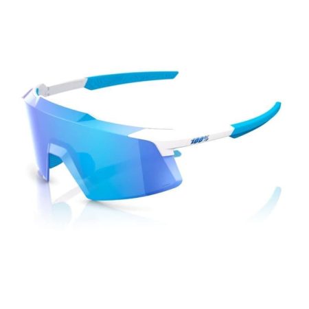 GAFAS 100% AEROCRAFT Matte White|Lente Hiper Blue Mirror
