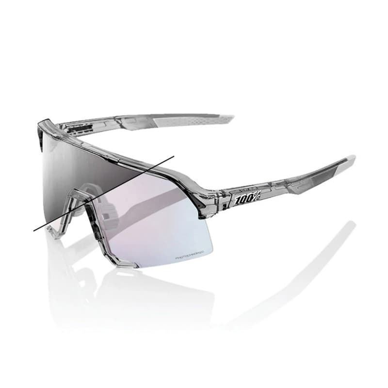 Gafas 100% S3 Polished Translucent Grey - Lente: Rose Gold Mirror Photochromic