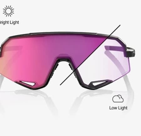 GAFAS 100% SLENDALE Gloss Black Purple Mirror Photochromic Lens